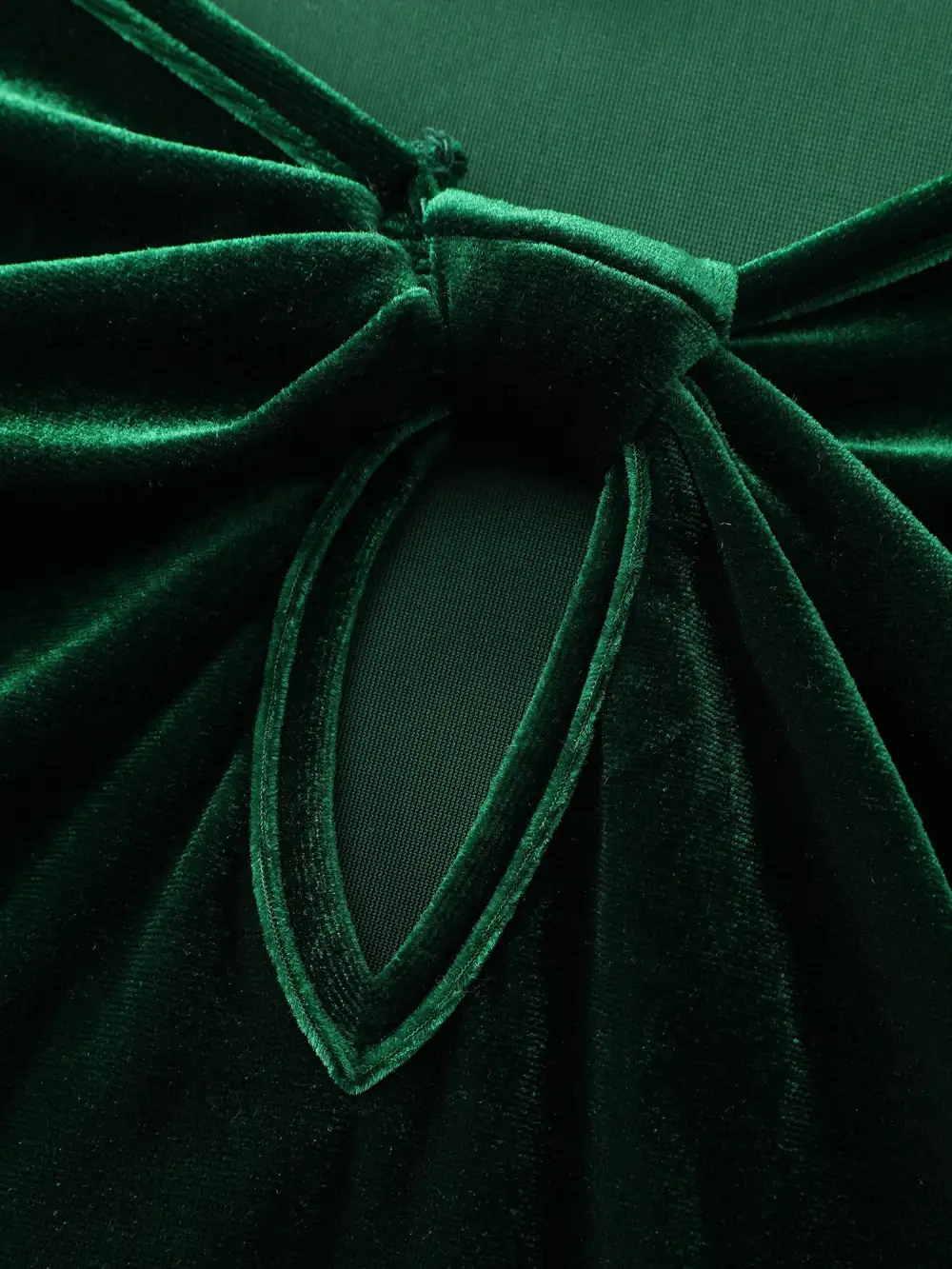 Velvet Twist Neckline Cut-Out Blouse