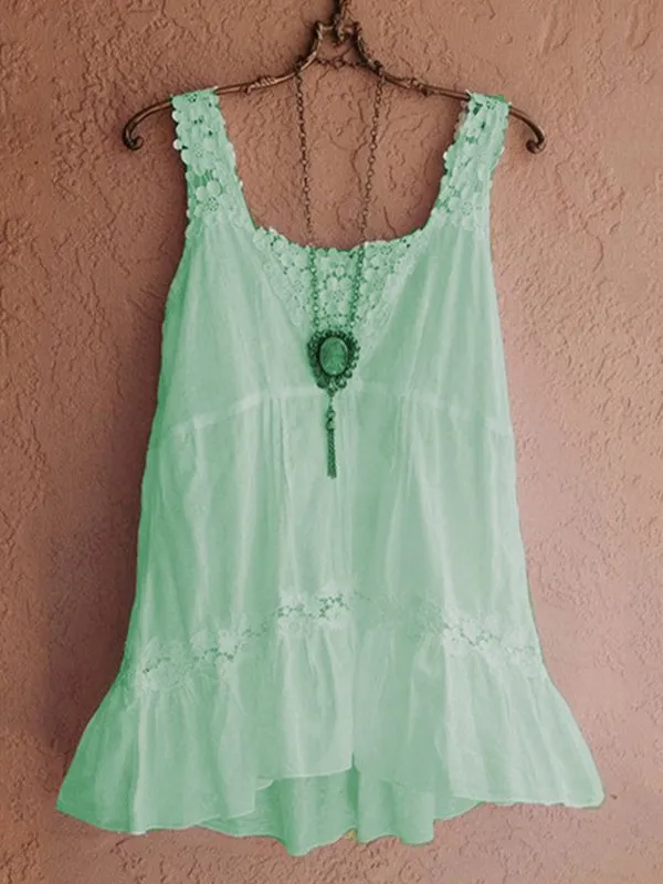 zolucky Women's Casual Loose Solid Vest  & Top