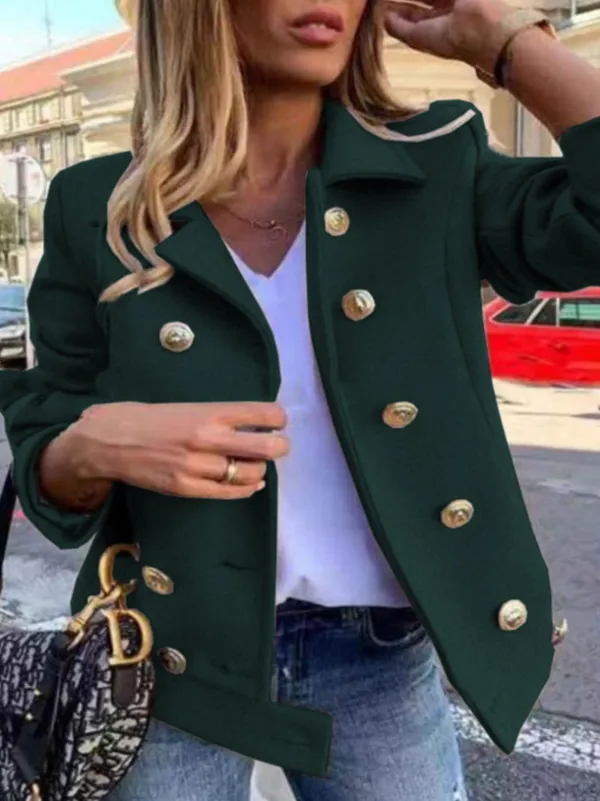 Buttoned Plain Casual Regular Fit Blazer