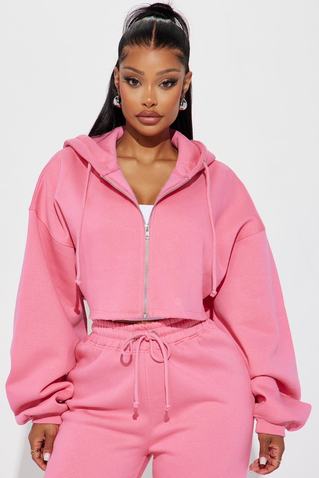 On The Go Fleece Pant Set - Pink