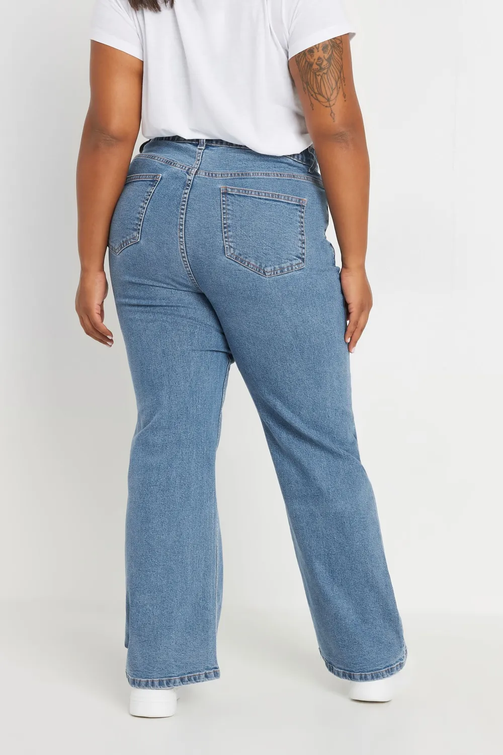 YOURS Curve Indigo Blue Wide Leg Denim Jeans