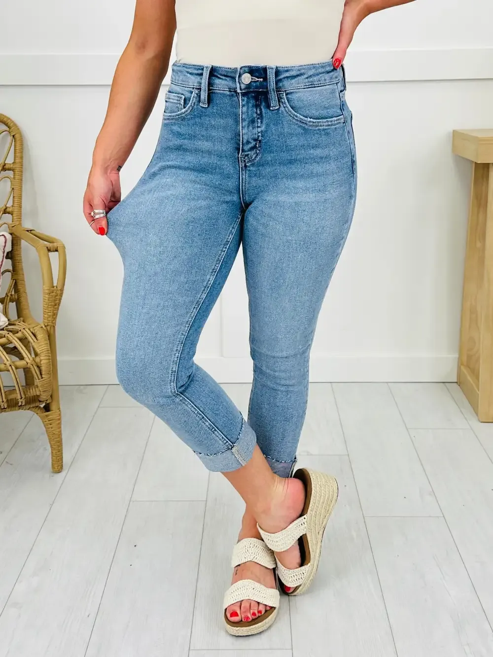 Dreaming of Summer Tummy Control Capri Jeans