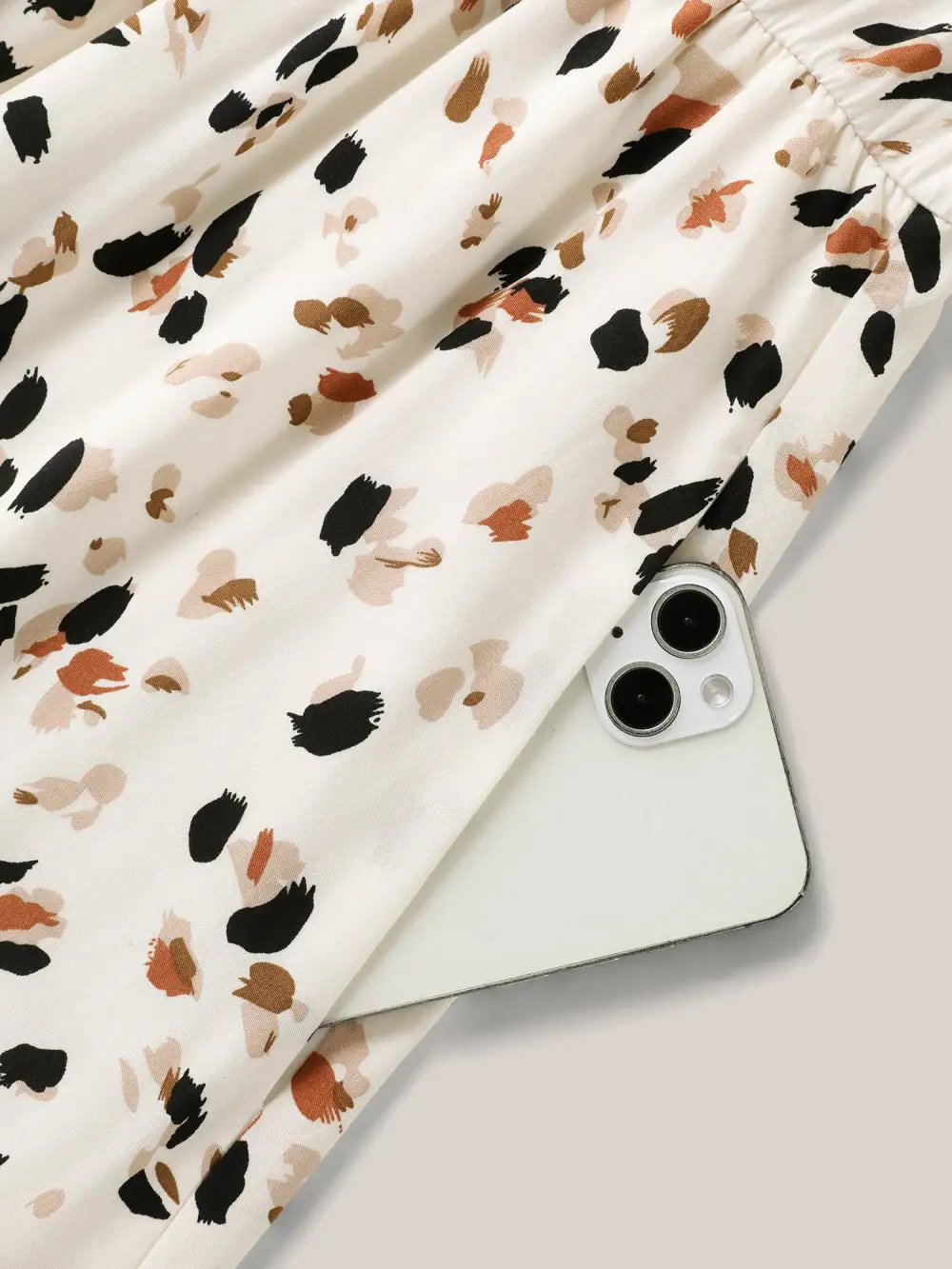 Rayon Toothpick Pleat Leopard Print Midi Dress