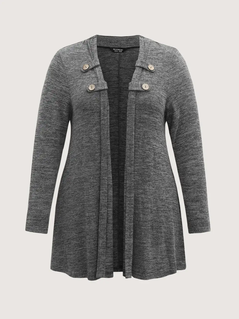 Stretchy Textured Button Detail Jacket