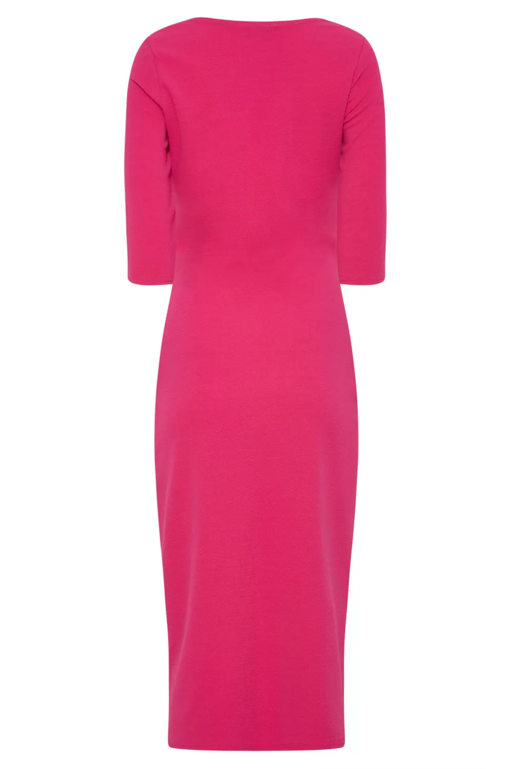 LTS Tall Bright Pink Notch Neck Midi Dress
