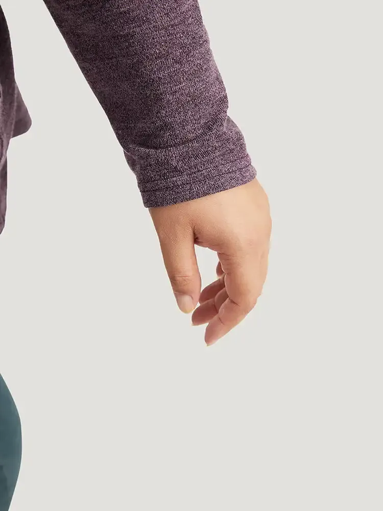 Heather Button Up Long Sleeve T-Shirt