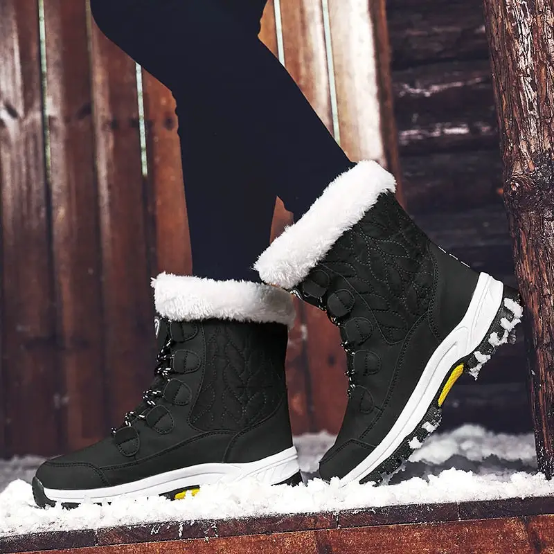Cilool Women's Ankle Boots Warm Snow Boots Winter Shoes