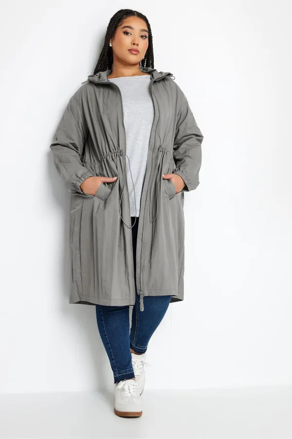 YOURS Curve Black Lightweight Longline Parka Jacket
