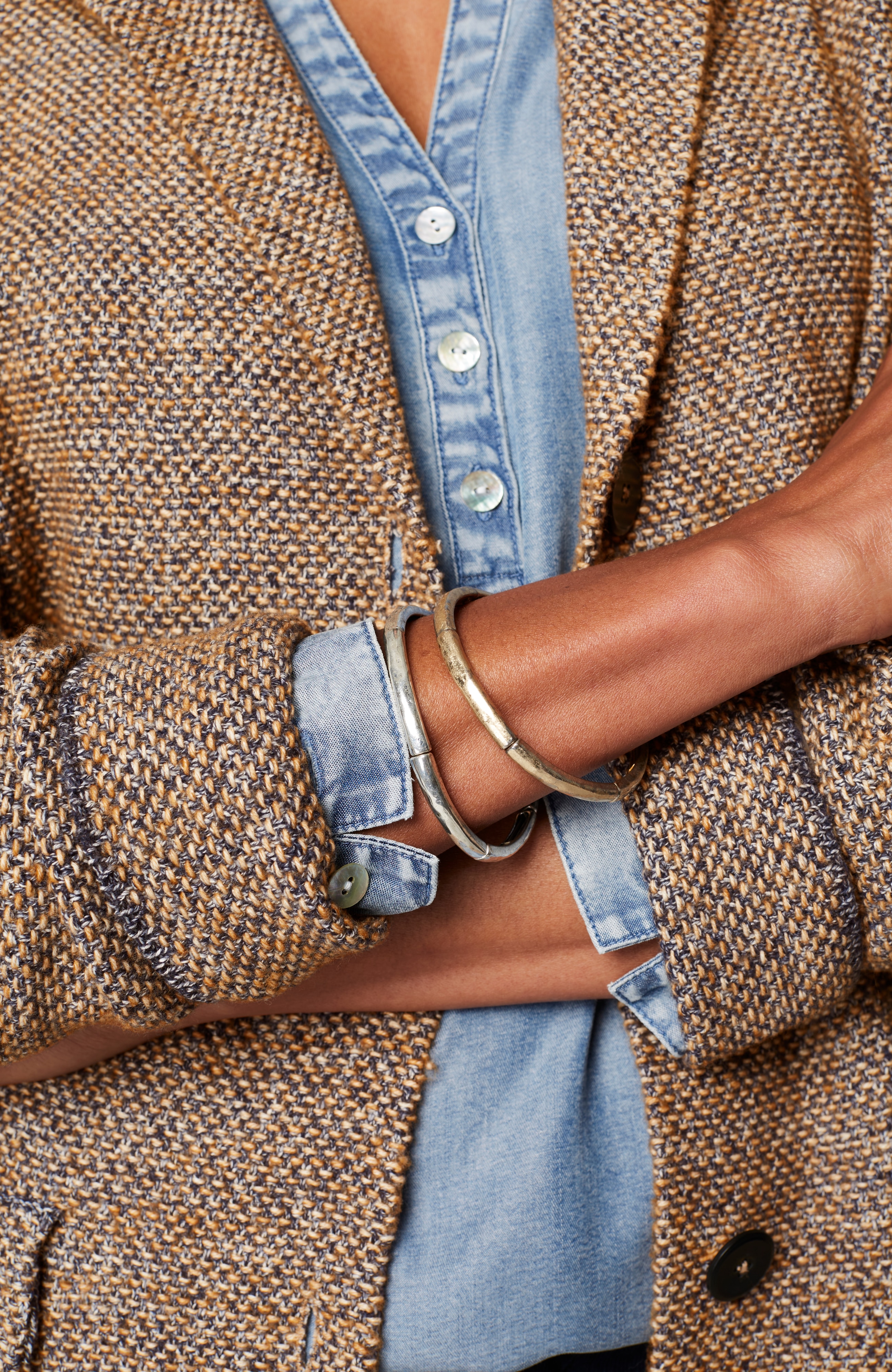 Tweed-Textured Sweater-Jacket