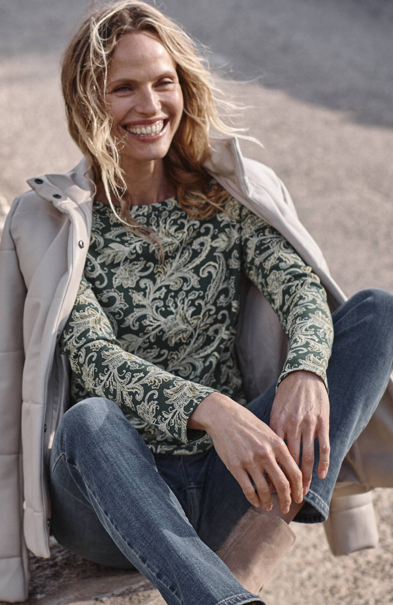 long-sleeve pima crew-neck tee