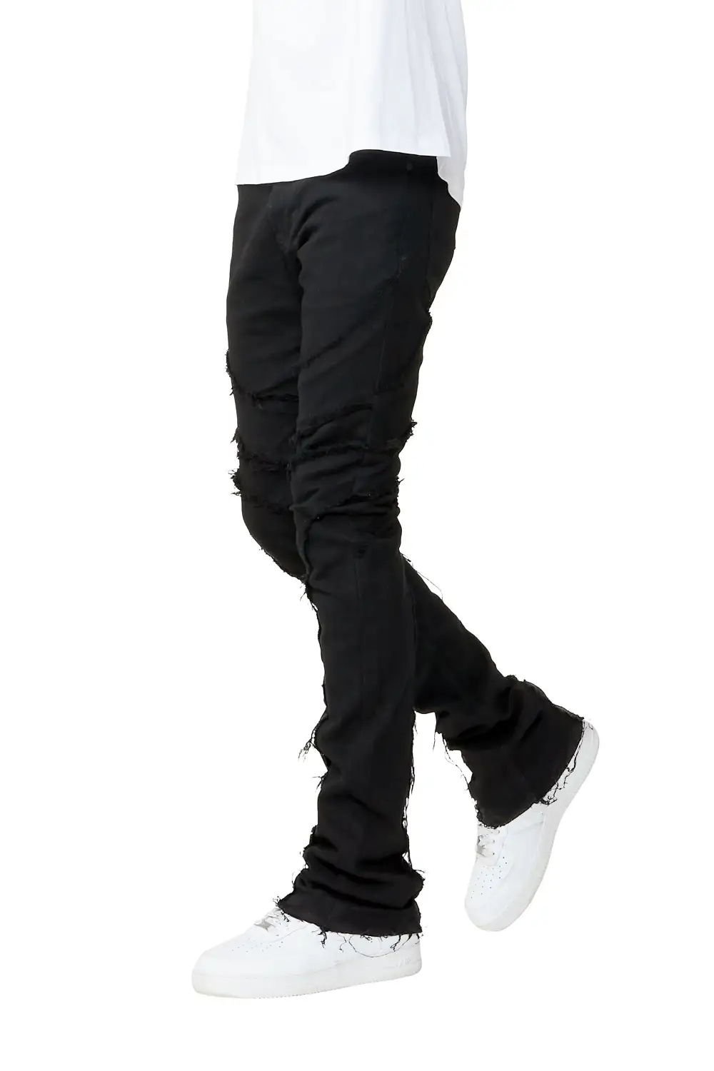 Sagan Black Stacked Flare Jean