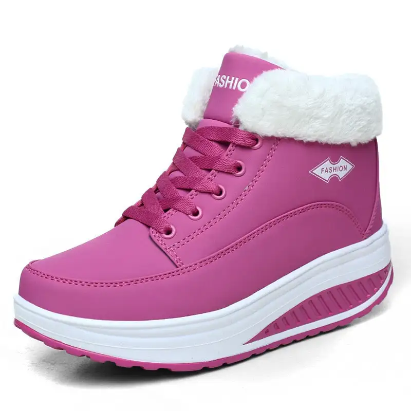 Cilool Plush Warm Winter Boots Women's Platform  Ankle Swing Shoes