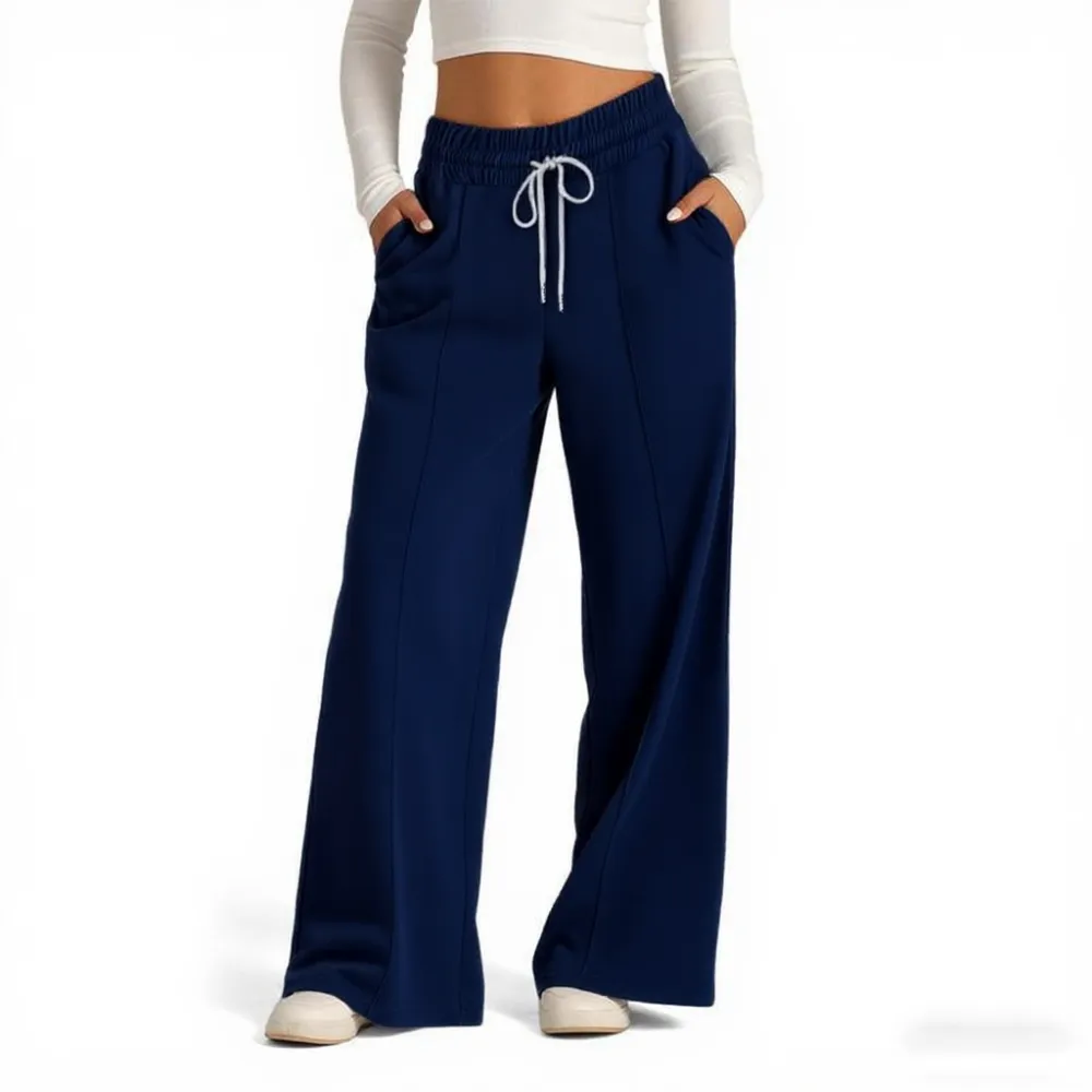 Women's Wide Leg Solid Lounge Sweatpants with Pockets