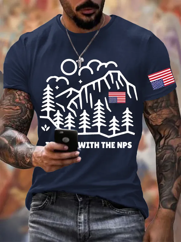 Men'S T-Shirt Men'S Retro I Stand With The NPS National Park Support Print T-Shirt