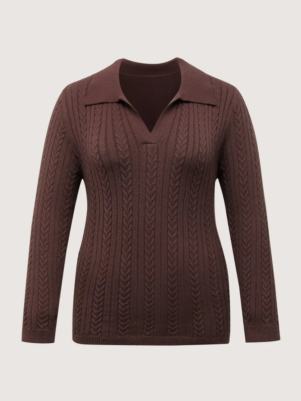 Polo Collar Textured Fitted Pullover