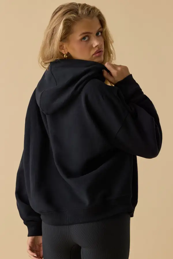 Hero - Oversized Hooded Sweatshirt in Black