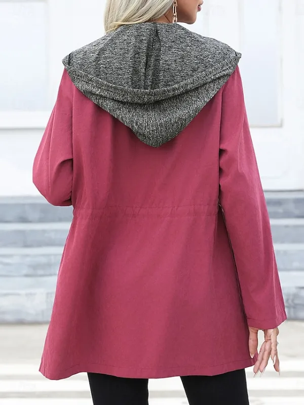 Women's Casual Jacket Hoodie Jacket Athleisure Holiday Daily Wear Spring Fall Winter Regular Coat Loose Fit Stylish Casual Jacket