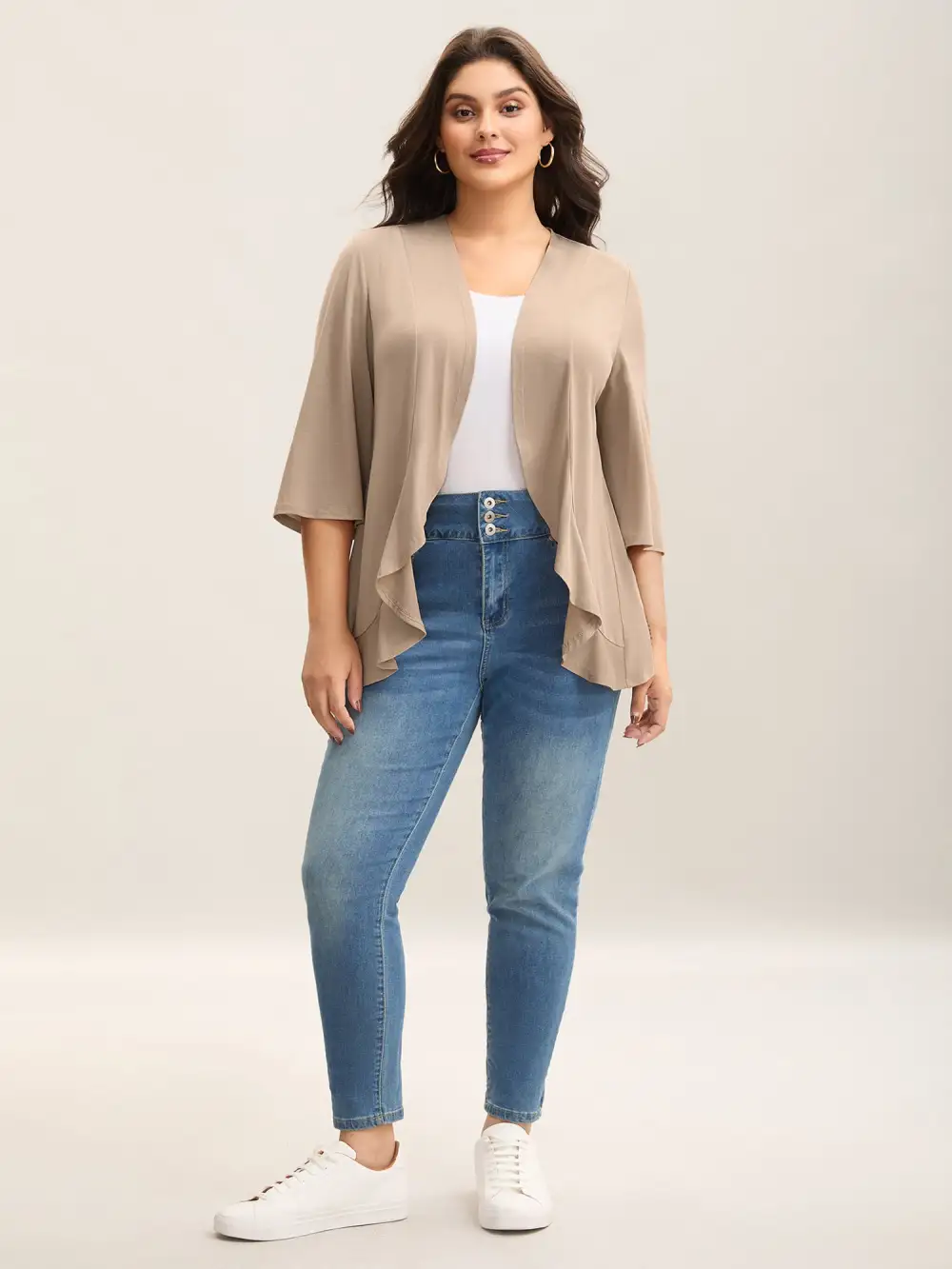 Lotus Hem Curvy Kimono Cover-Up