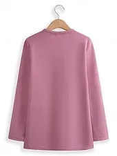 Women's Elegant Warm Fashion Two Piece Sets Tracksuit Pants Sets Long Sleeve Bishop Sleeve Crew Neck Graphic Animal Letter Print Outdoor Vacation Casual Black Pink Dark Pink Spring Regular Fit