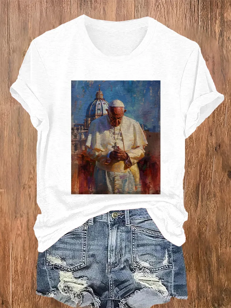 Women's Rest In Peace 1936-2025 Round Neck Short Sleeves Pure Cotton T-Shirt