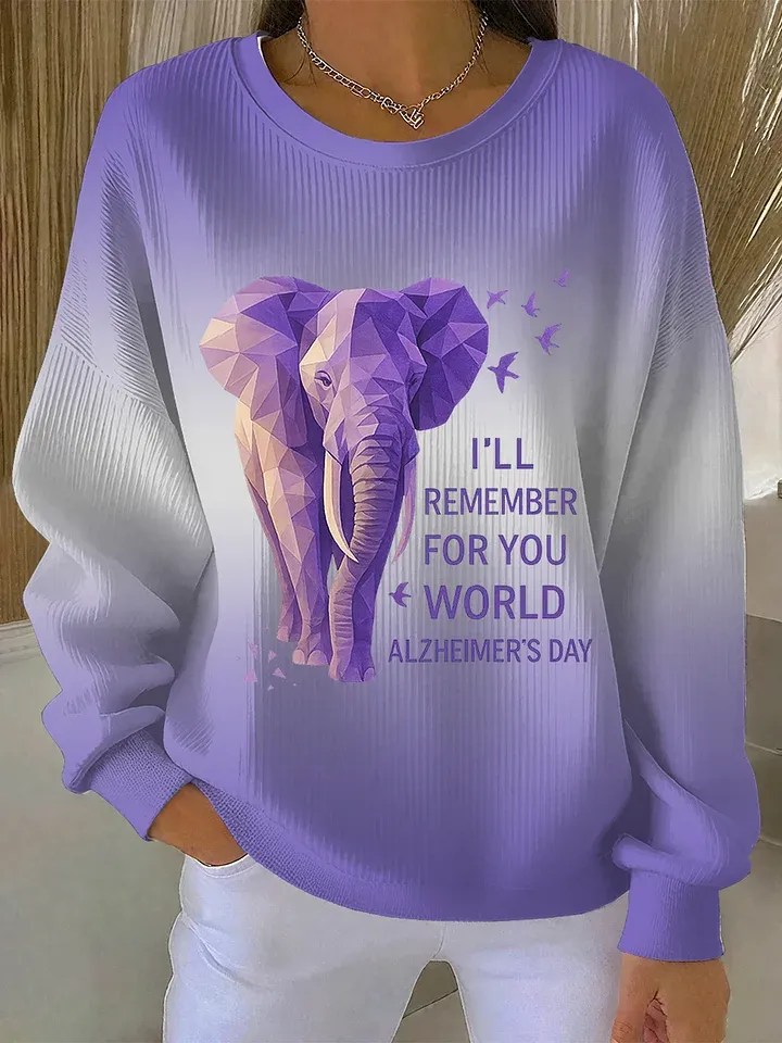 Vintage Alzheimer Awareness Art Print Casual Sweatshirt