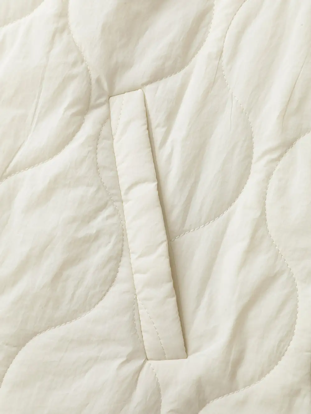 Quilted Cotton Button Round Neck Jacket