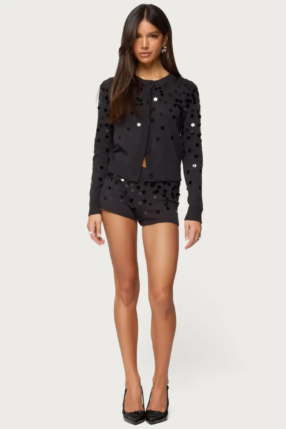 Cierra Sequin Knit Cardigan