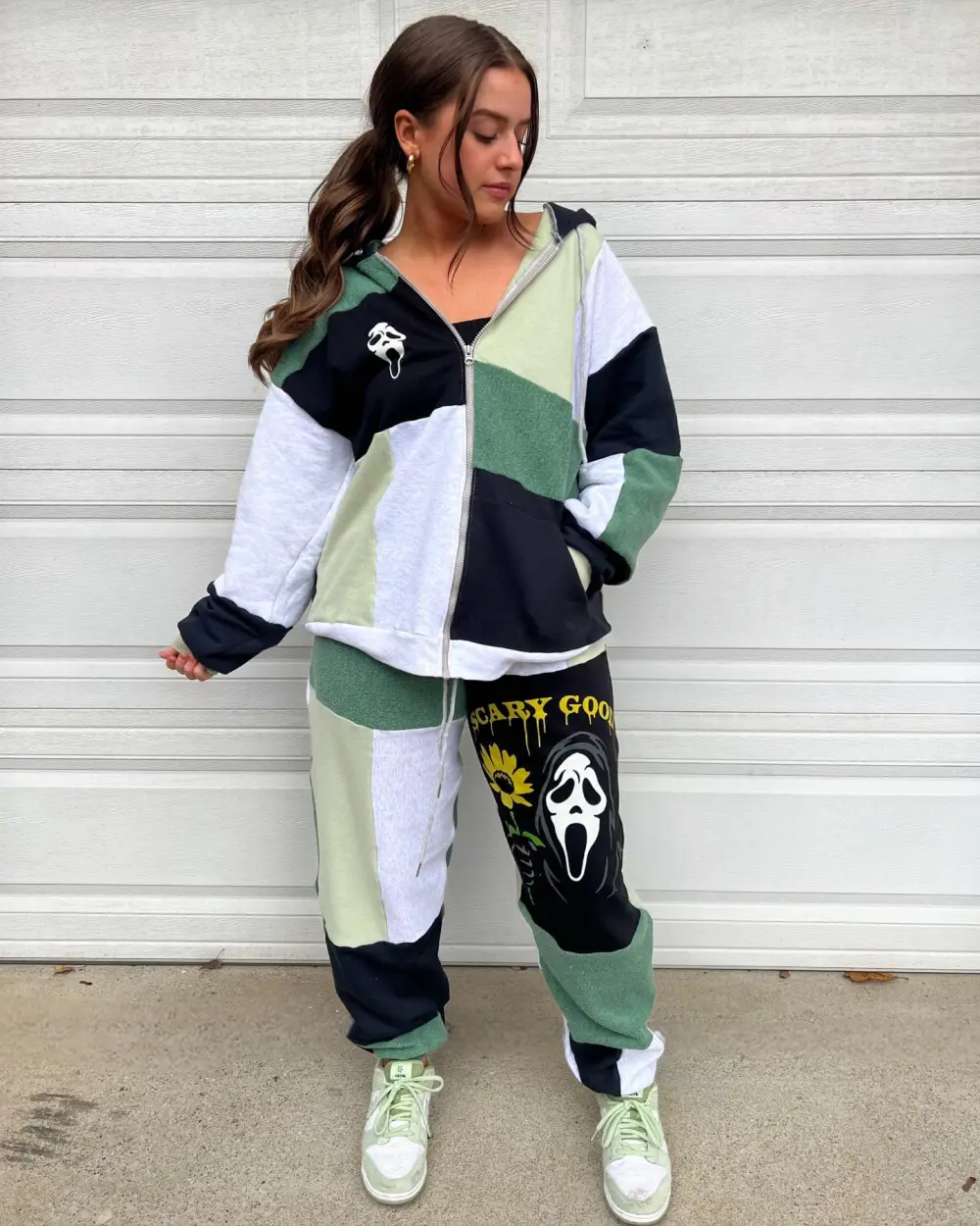 Green  2 piece set tops and bottoms how perfect and cozy piece for your Halloween day