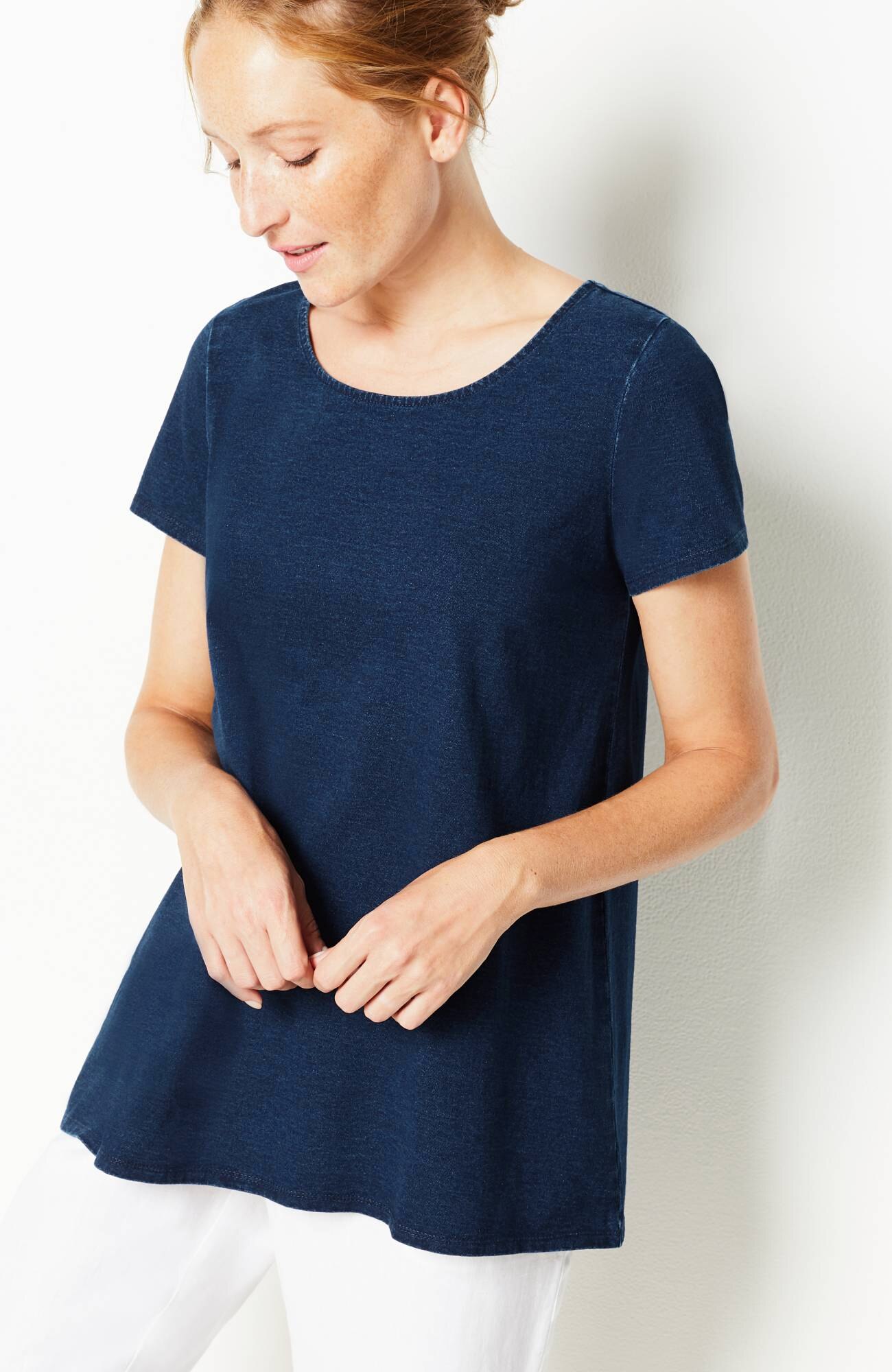 pure jill scoop-neck elliptical tee