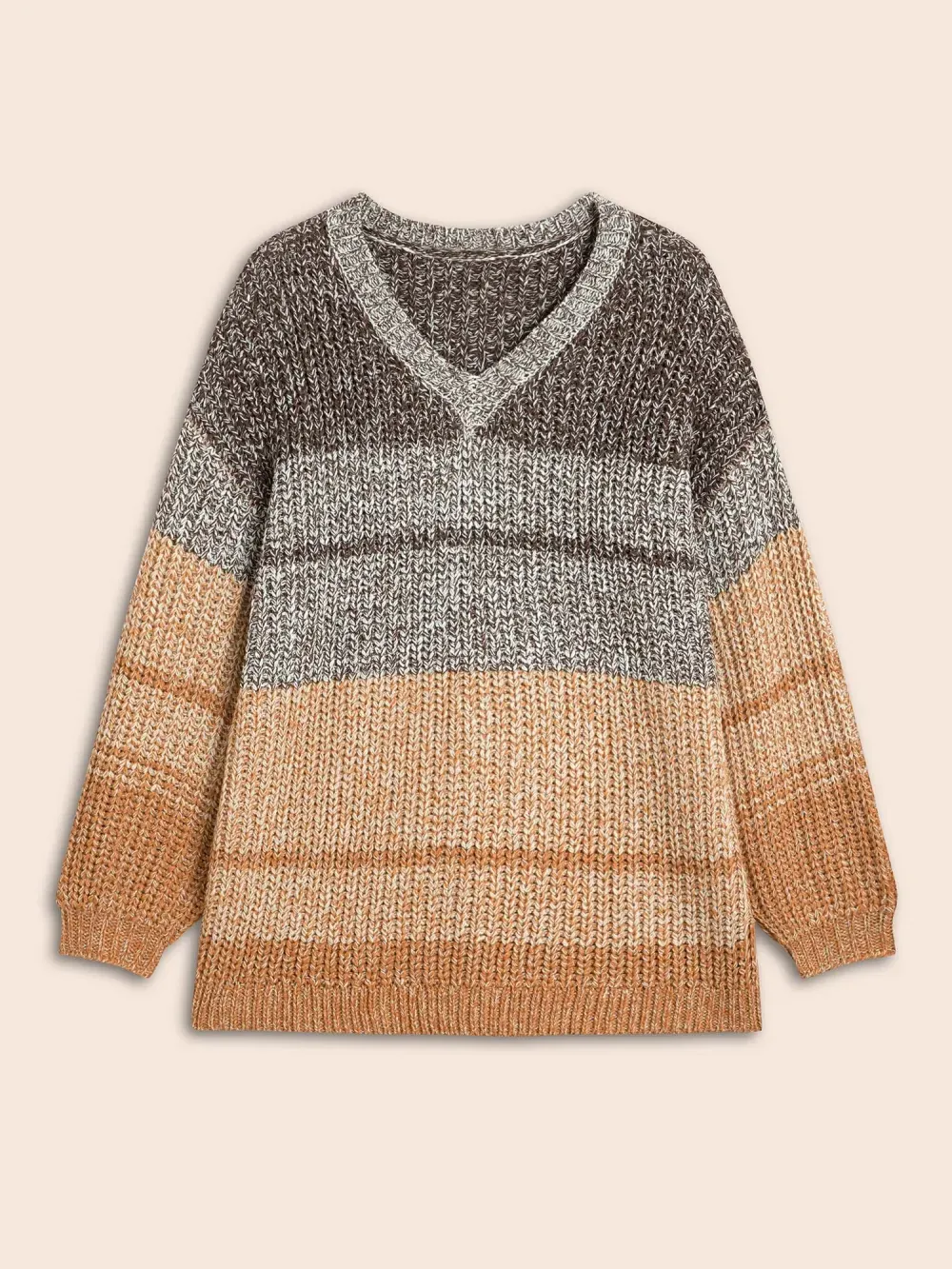 Colorblock Contrast Puff Sleeve Pullover