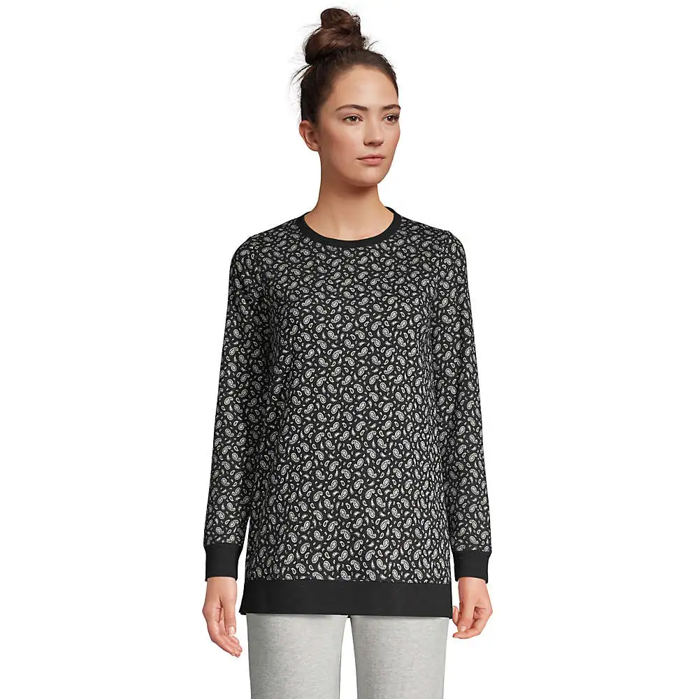 Women's Petite Serious Sweats Crewneck Long Sleeve Sweatshirt Tunic