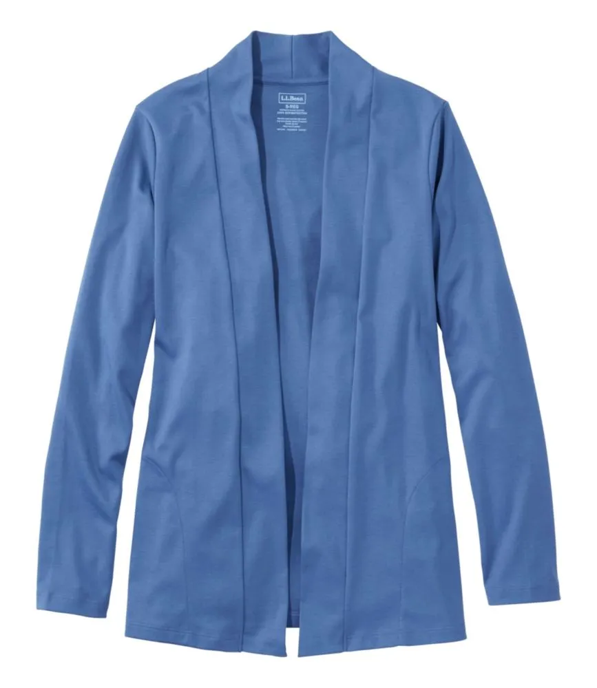 Women's Pima Cotton Open Cardigan, With Pockets
