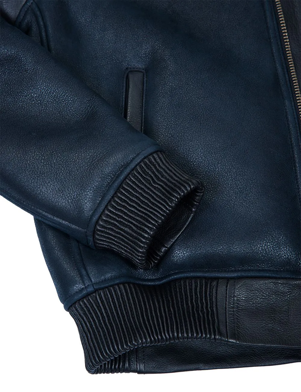 B-15 FAST EAGLE SHEEPSKIN FLIGHT JACKET NAVY BLUE