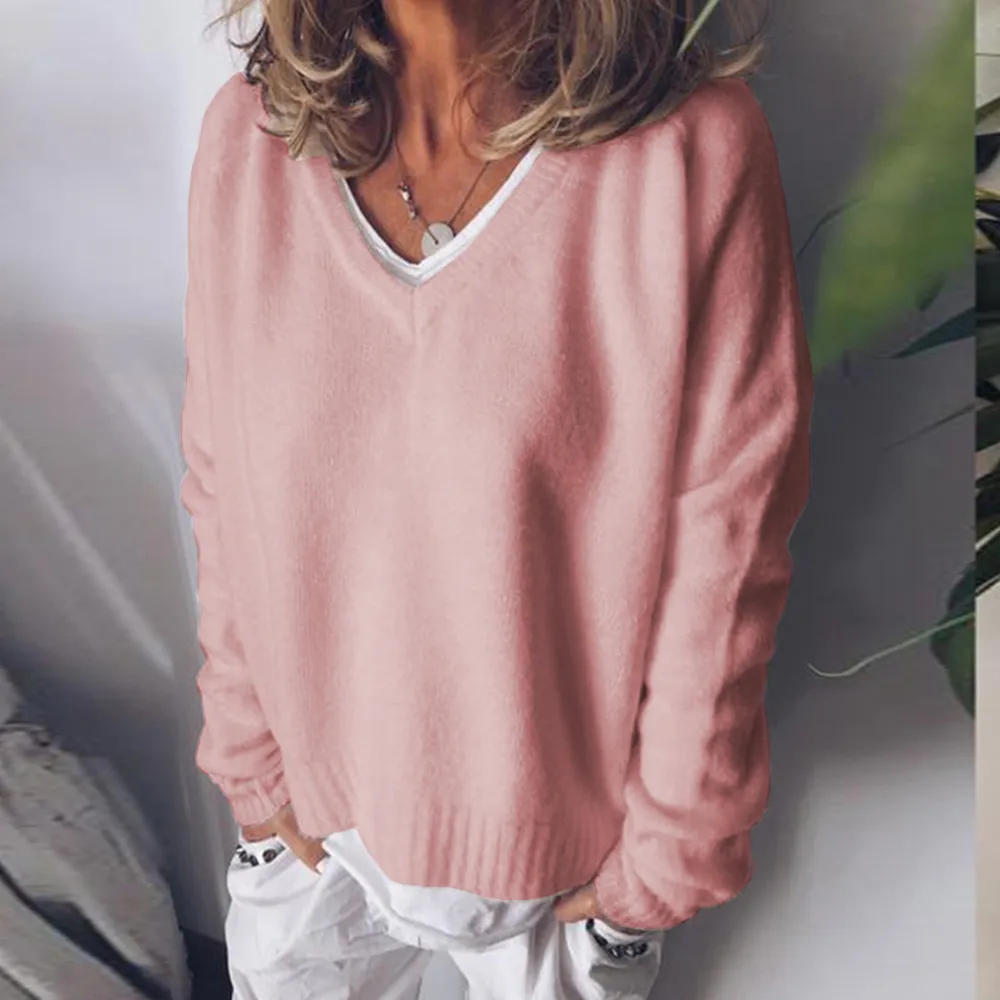 Vintage V Neck Casual Comfy Knitwear