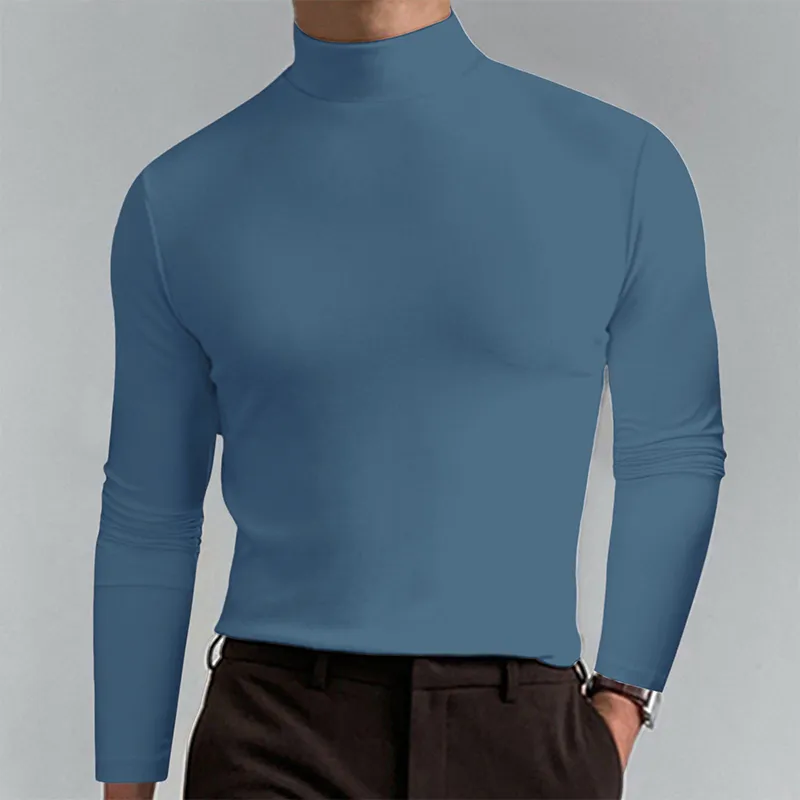 🔥 LAST DAY PROMOTION - 50%OFF 🔥Ultimate Comfort Thermal Men's High Neck T-Shirt, Stretch, Breathable, All-Season Layering Shirt for Business Casual, Slim Fit for Gym & Daily Wear