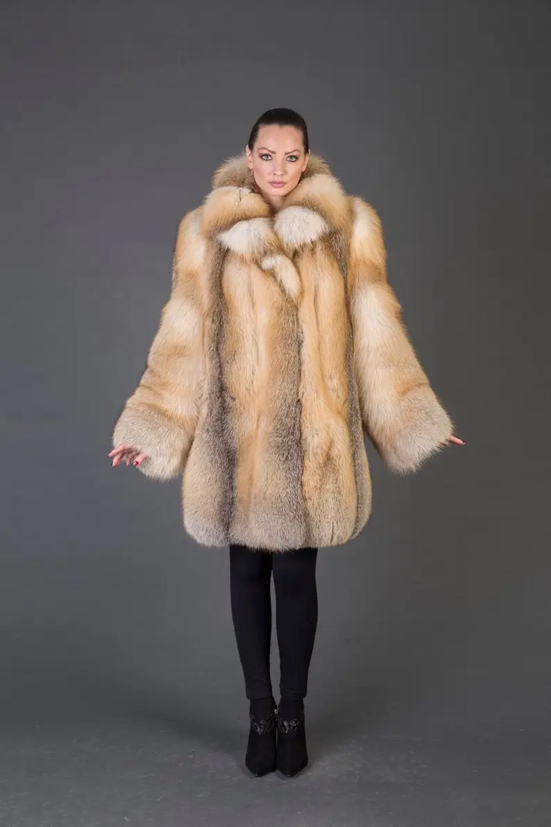 Golden Island Fox Fur coat