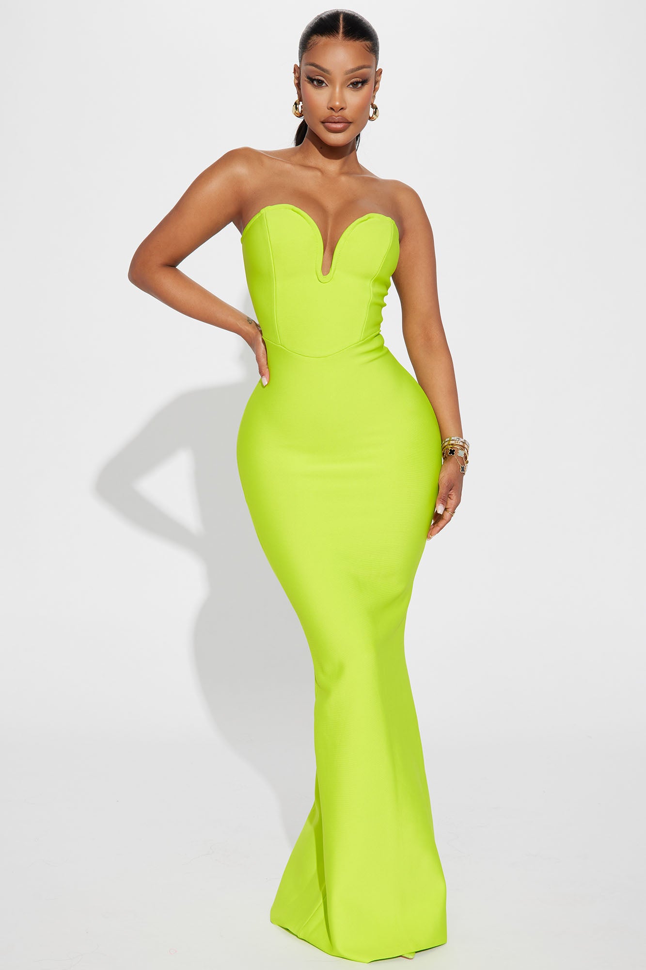 Lilah Bandage Maxi Dress - Lime