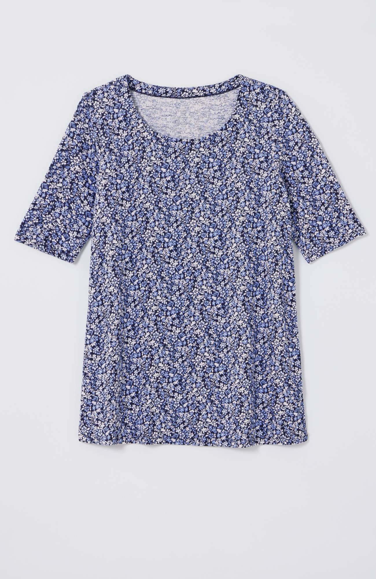 pima-slub scoop-neck side-slit tee