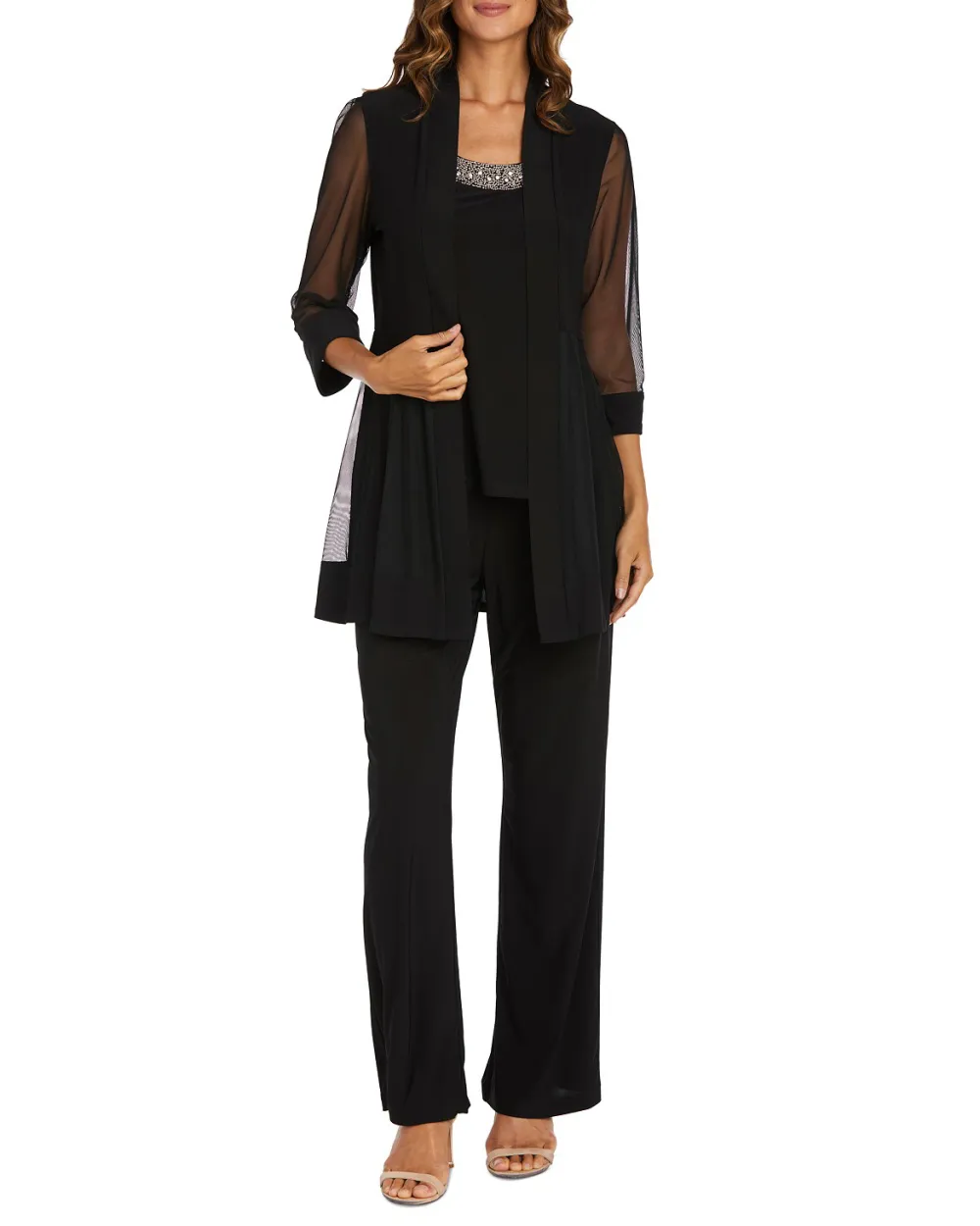 Embellished Layered-Look Pantsuit