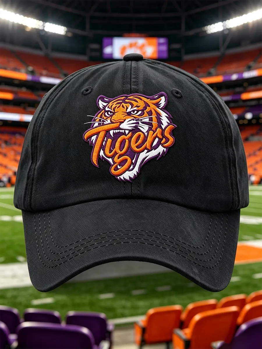 Unisex Rugby Print Washed Duckbill Cap