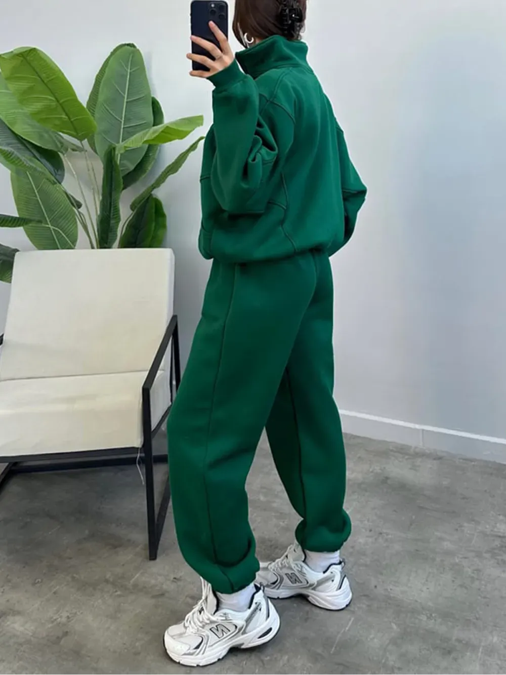 Women's 2 Piece Sets Zipper Outfits Casual Long Sleeve  Sweatsuits Sets