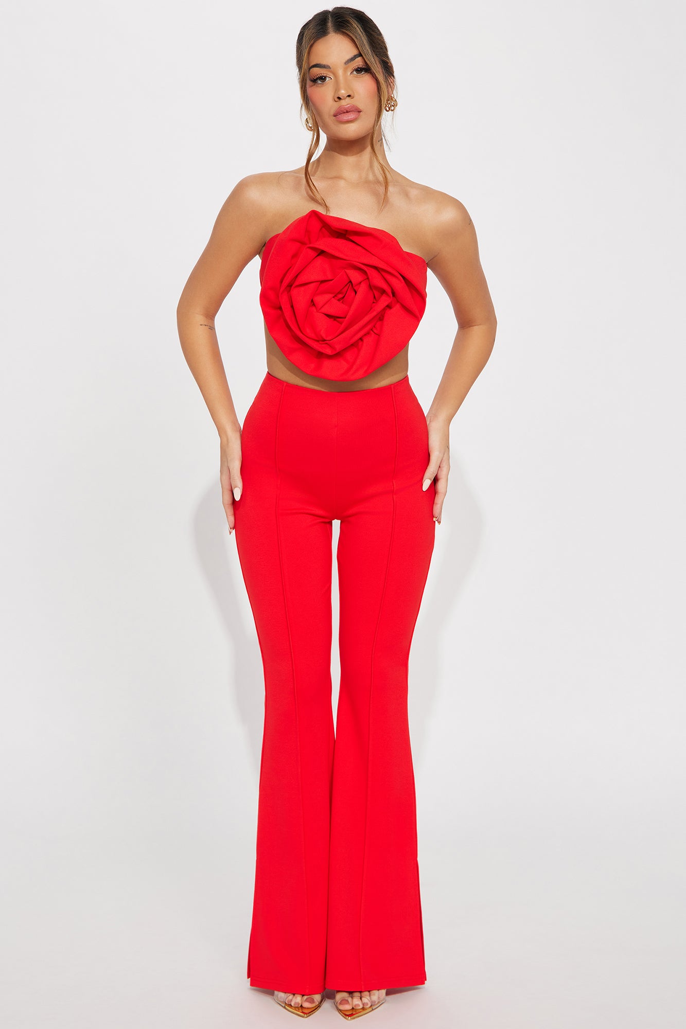India Rose Pant Set - Red