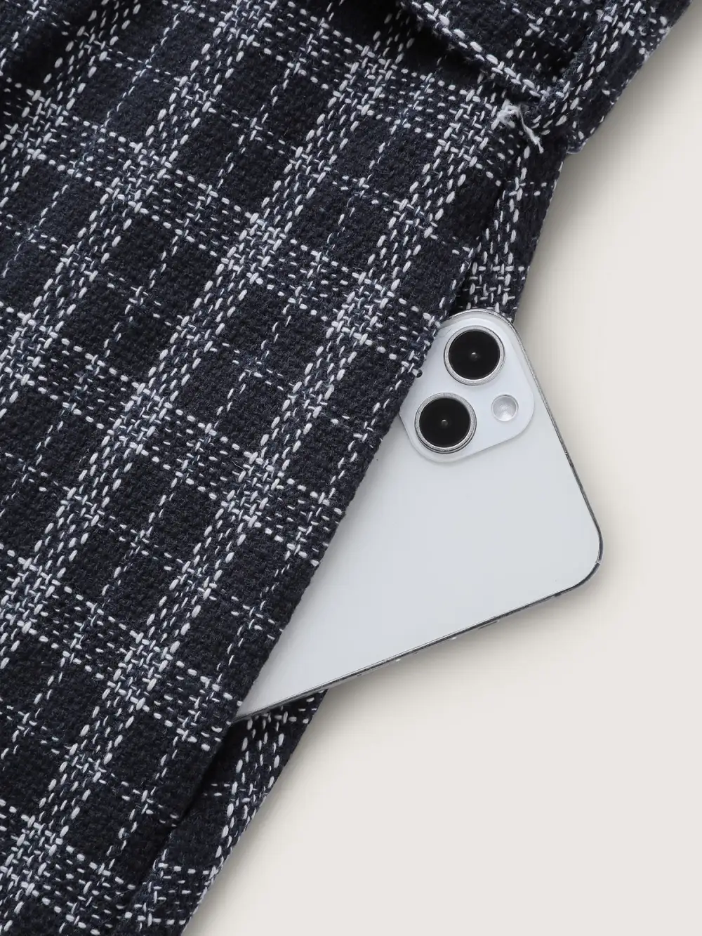 Tweed Pockets Belted Button Coat