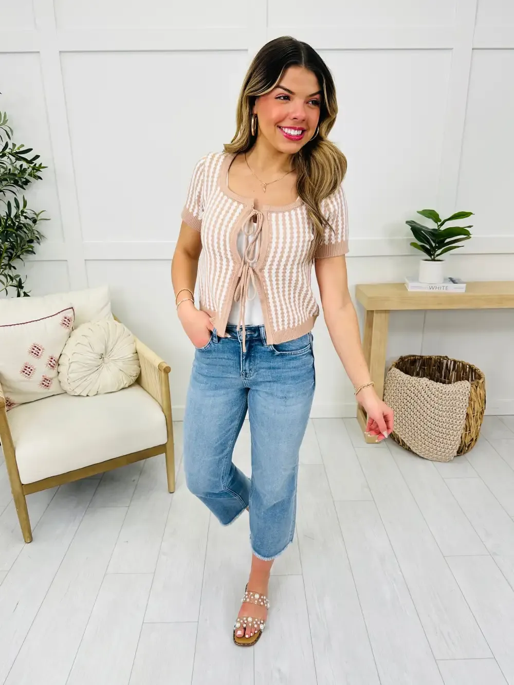 Lovervet A Cut Above Cropped Slim Wide Leg Jeans