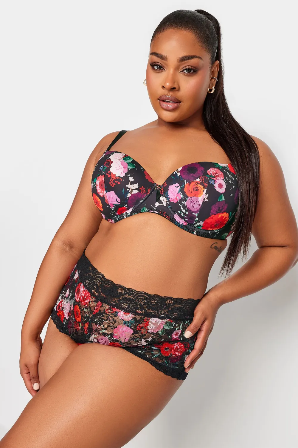 YOURS 5 PACK Curve Black Cotton High Waisted Full Briefs