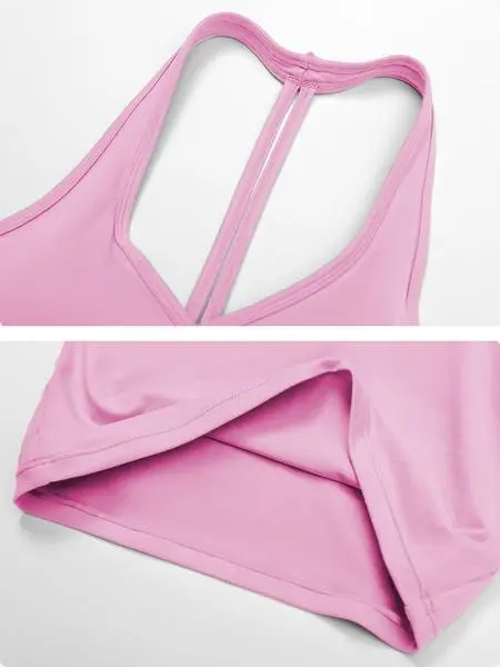 Women's Solid Crop Tank Top & Wide Leg Pants Set, Casual V Neck Sleeveless Top & Trousers