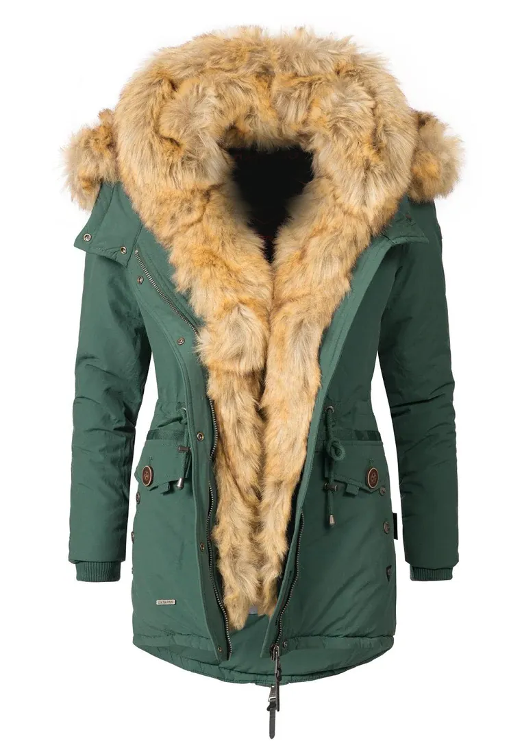 Ladies Winter Thicken Windproof Parka Beige