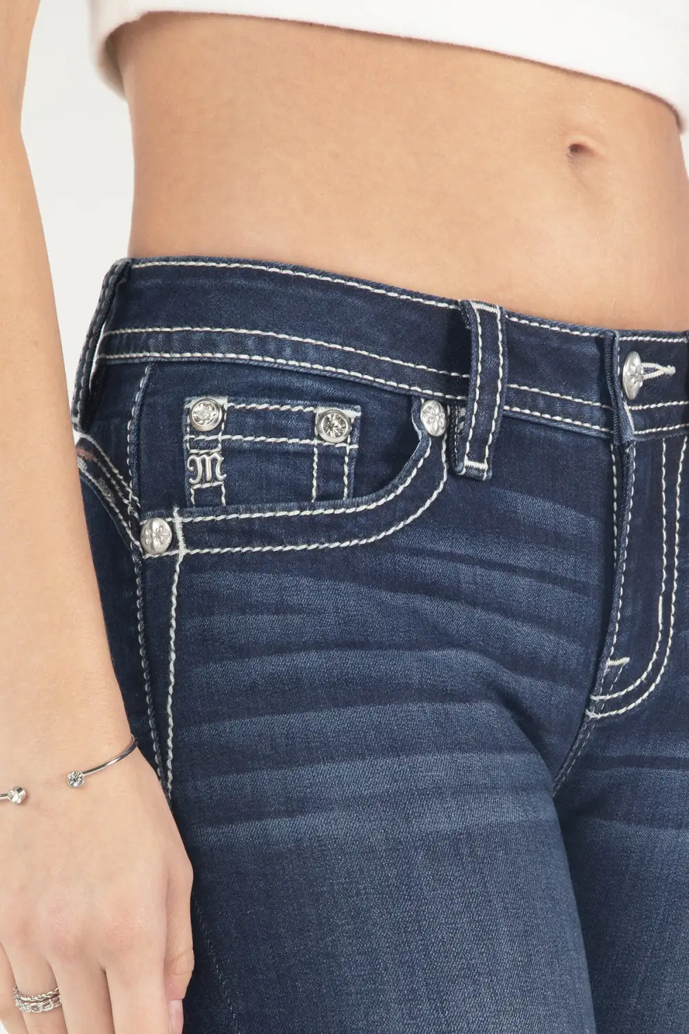 Berry and Gold Bootcut Jeans