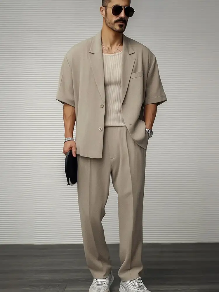 Modern Casual Thin Blazer Pants Set