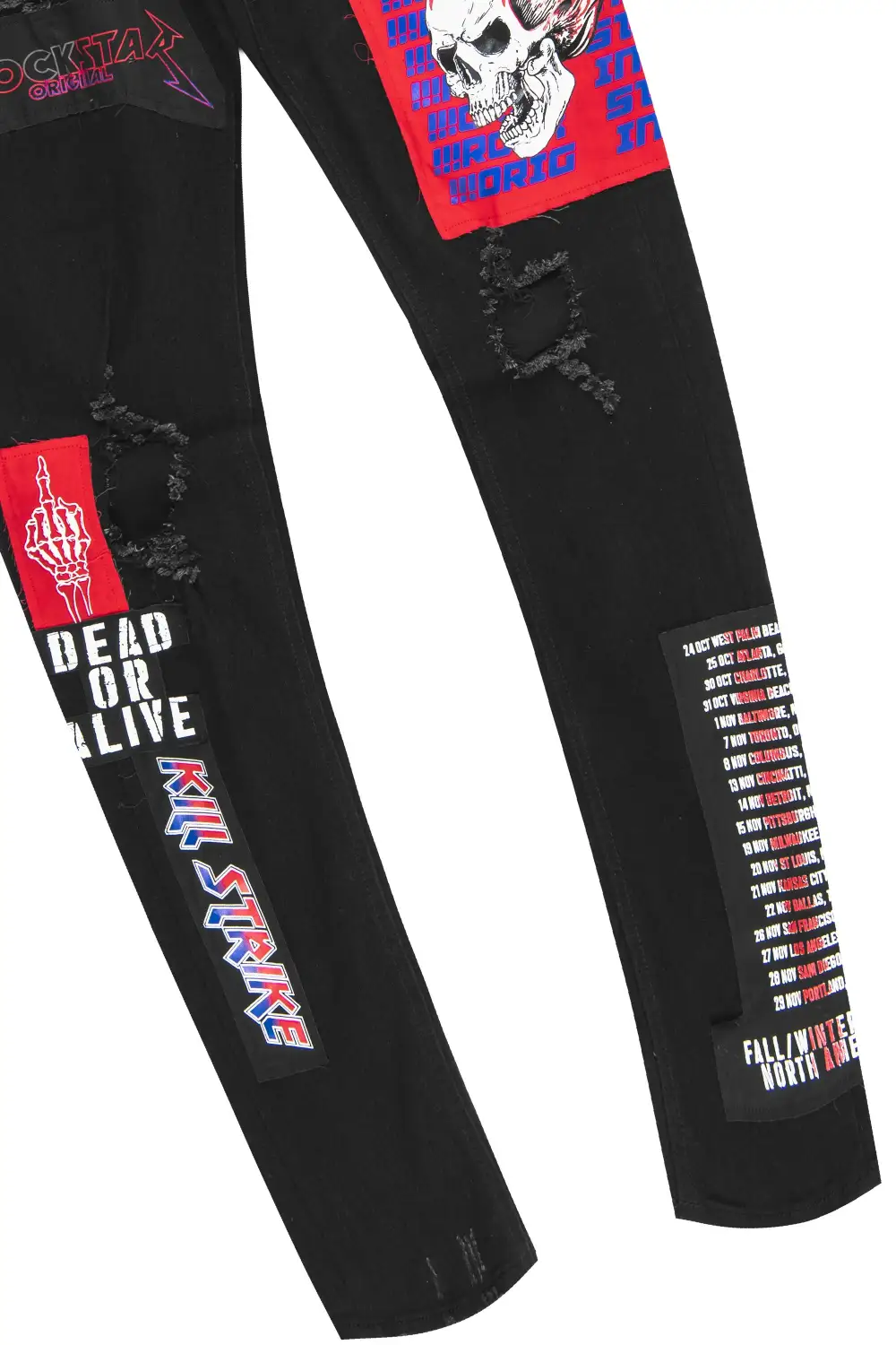 Cannon Patchwork Jean- Black/Red